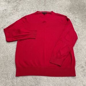 Banana Republic Silk Cashmere Pullover Sweater Mens Large Red V-Neck Lightweight